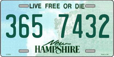 NH license plate 3657432