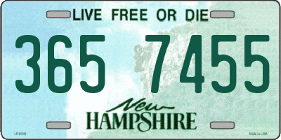 NH license plate 3657455