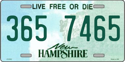 NH license plate 3657465