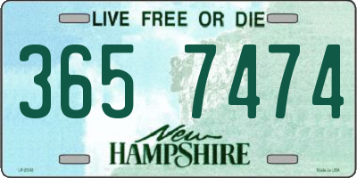 NH license plate 3657474