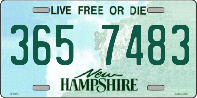 NH license plate 3657483