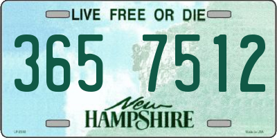 NH license plate 3657512