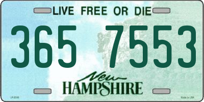 NH license plate 3657553