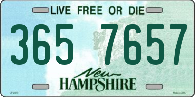 NH license plate 3657657