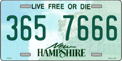 NH license plate 3657666