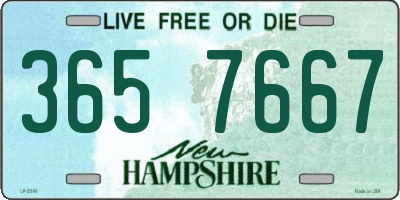 NH license plate 3657667