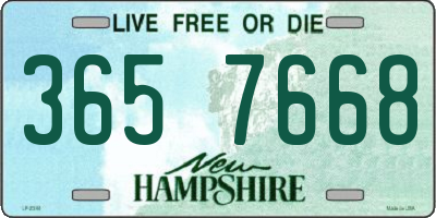 NH license plate 3657668