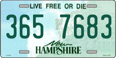 NH license plate 3657683