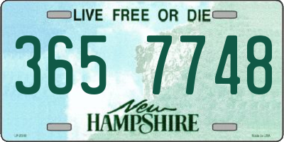 NH license plate 3657748