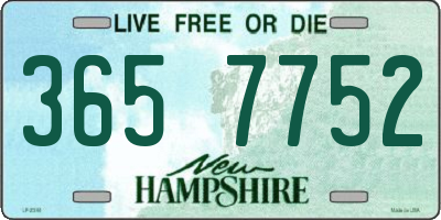 NH license plate 3657752