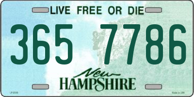 NH license plate 3657786