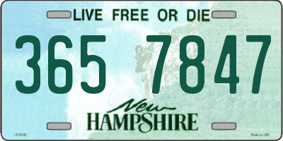NH license plate 3657847