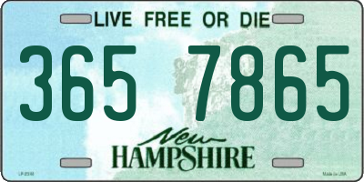 NH license plate 3657865