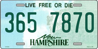 NH license plate 3657870