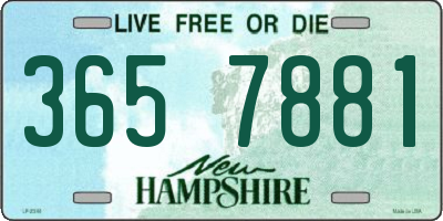 NH license plate 3657881