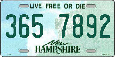 NH license plate 3657892