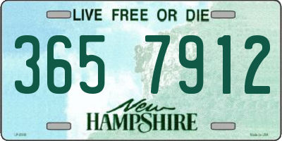 NH license plate 3657912