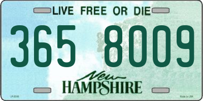 NH license plate 3658009