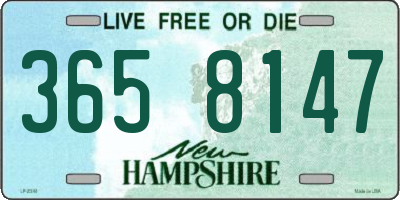 NH license plate 3658147