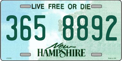 NH license plate 3658892
