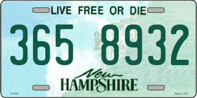 NH license plate 3658932