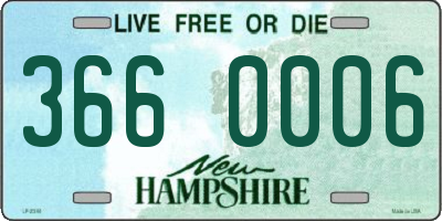 NH license plate 3660006