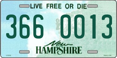 NH license plate 3660013