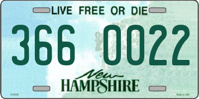 NH license plate 3660022
