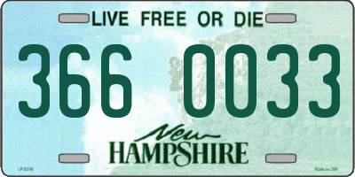 NH license plate 3660033