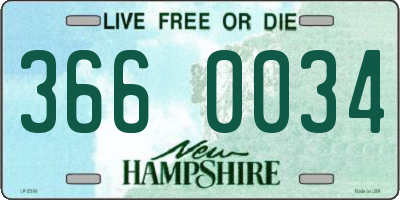 NH license plate 3660034