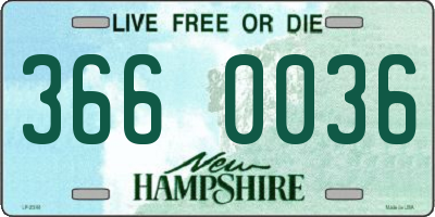 NH license plate 3660036