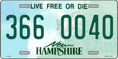 NH license plate 3660040