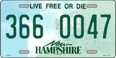 NH license plate 3660047