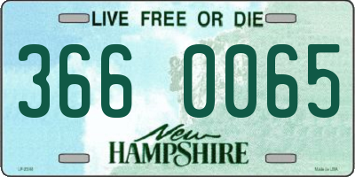NH license plate 3660065