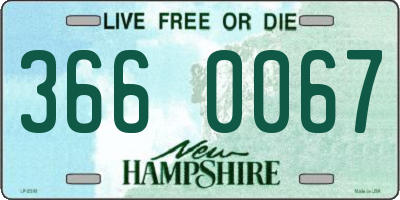 NH license plate 3660067