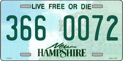 NH license plate 3660072
