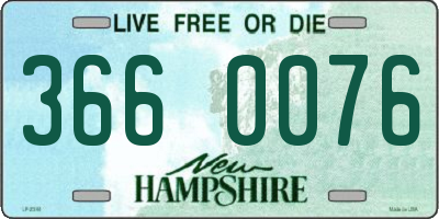 NH license plate 3660076