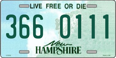 NH license plate 3660111