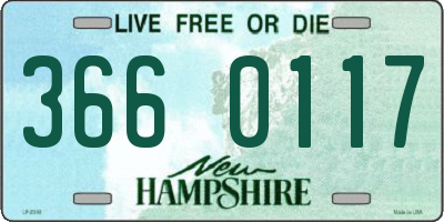 NH license plate 3660117