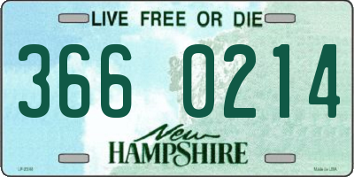 NH license plate 3660214
