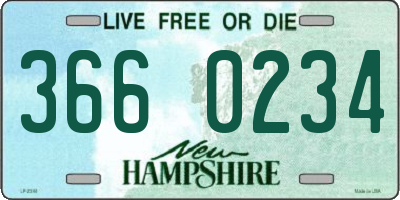 NH license plate 3660234