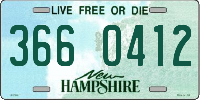 NH license plate 3660412