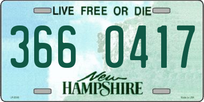 NH license plate 3660417