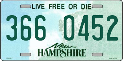 NH license plate 3660452
