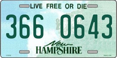 NH license plate 3660643
