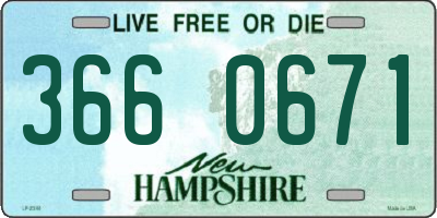NH license plate 3660671