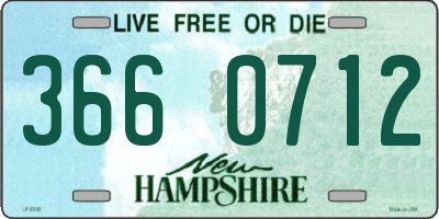 NH license plate 3660712