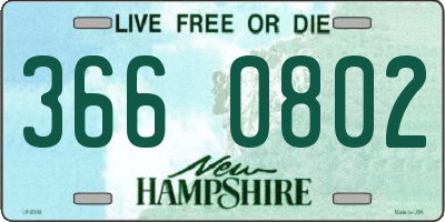 NH license plate 3660802