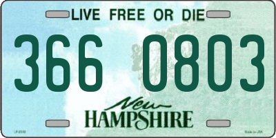NH license plate 3660803