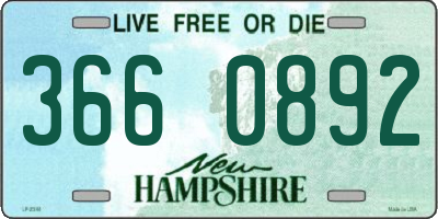 NH license plate 3660892